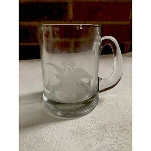 Round Heavy Anheuser Busch Etched Glass Mug